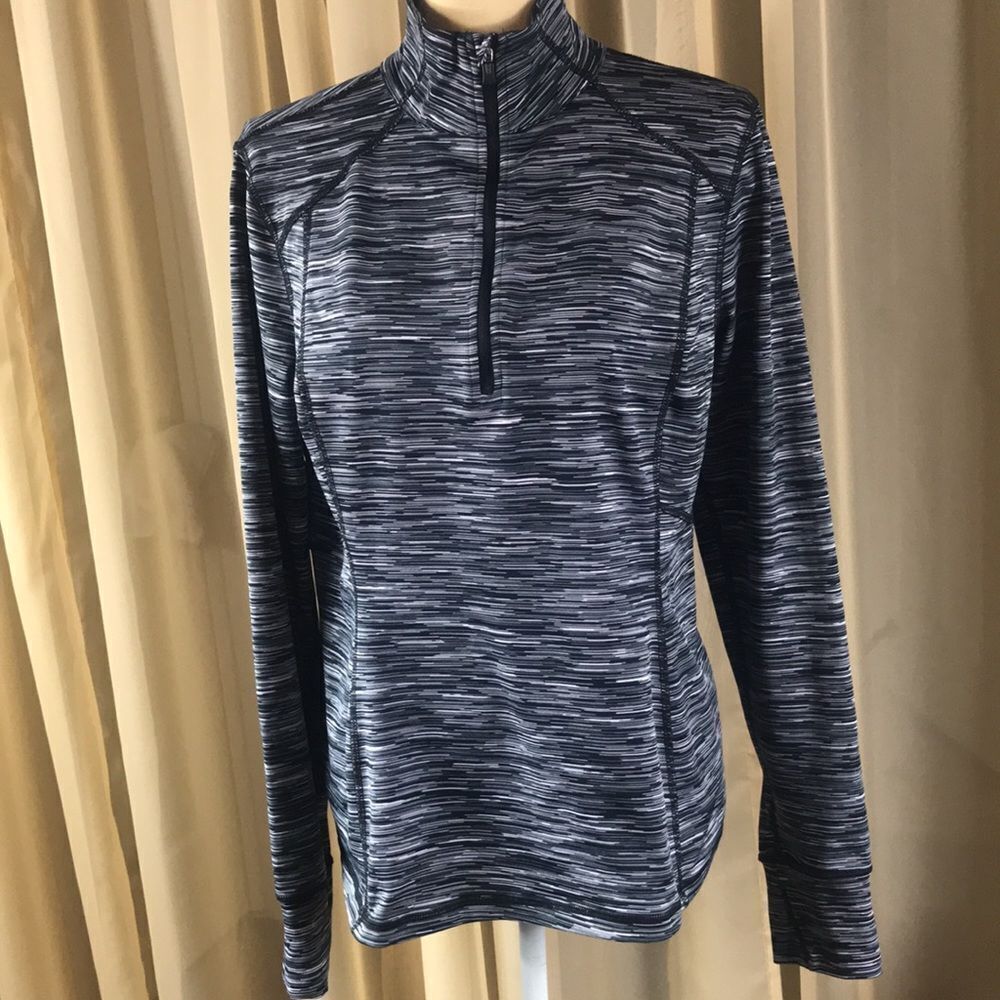 Top Deportes Black & White Sweatshirt Jacket Size L